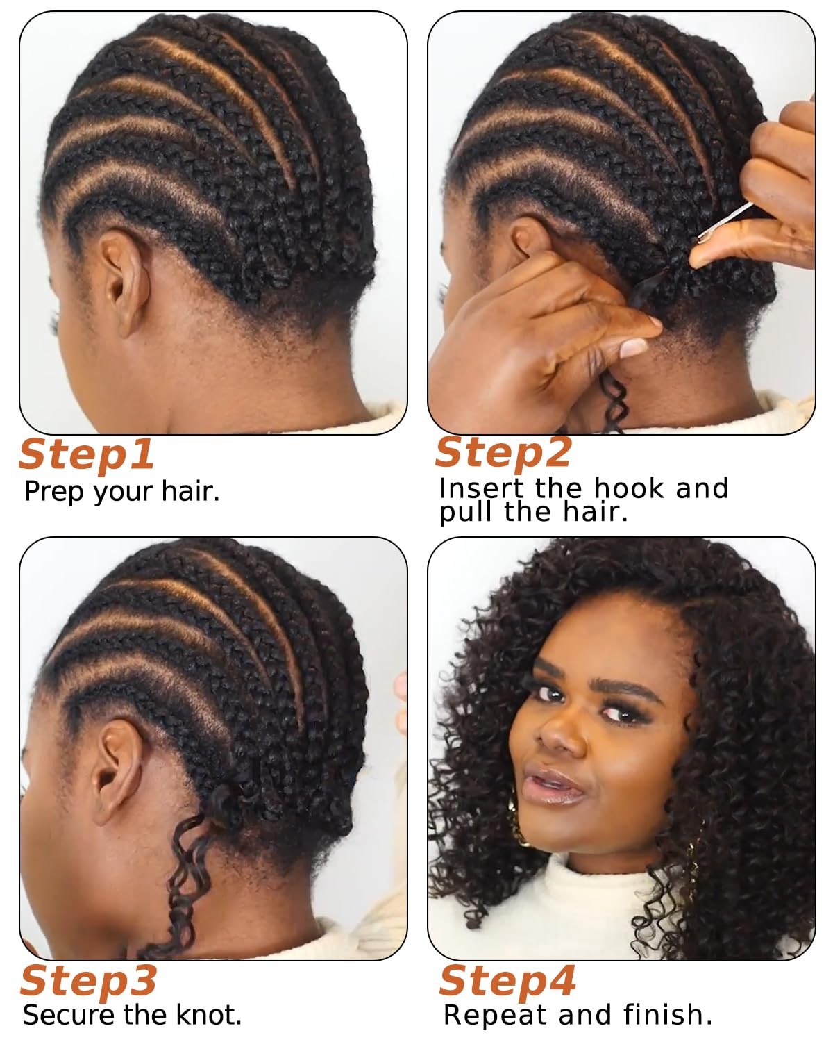 BEEOS Body Wave Crochet Human Hair 160g, Pre-Separated Miracle Knots Feather Cro