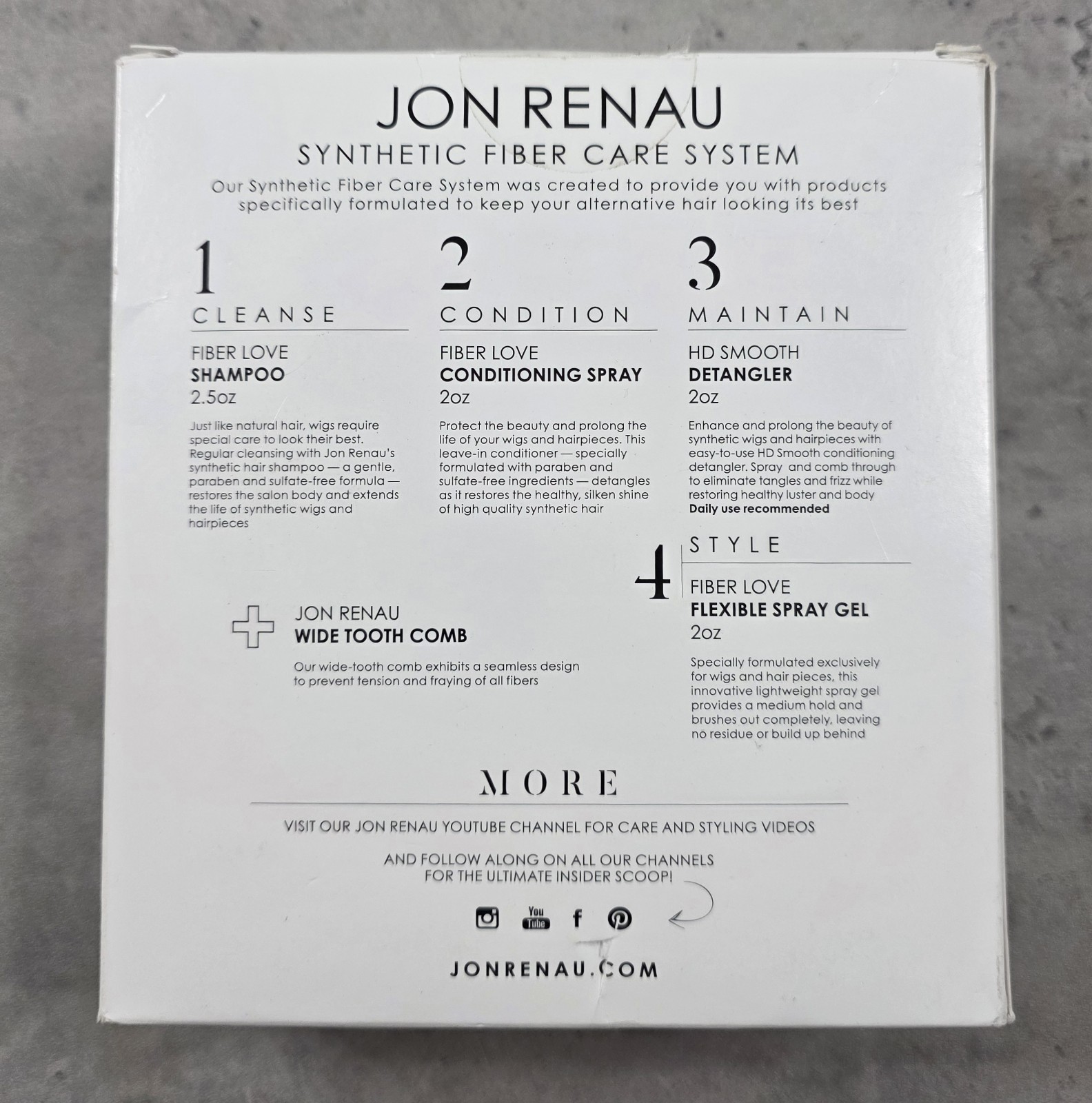 Jon Renau Wig Synthetic Fiber Love Care System 5pc Set – NEW Open Box