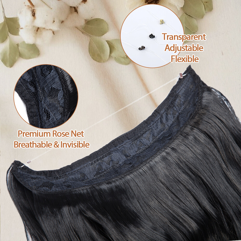 Thick Wire In Hair Extension Elastic Band Secret Miracle Ring 100% Real AS Human