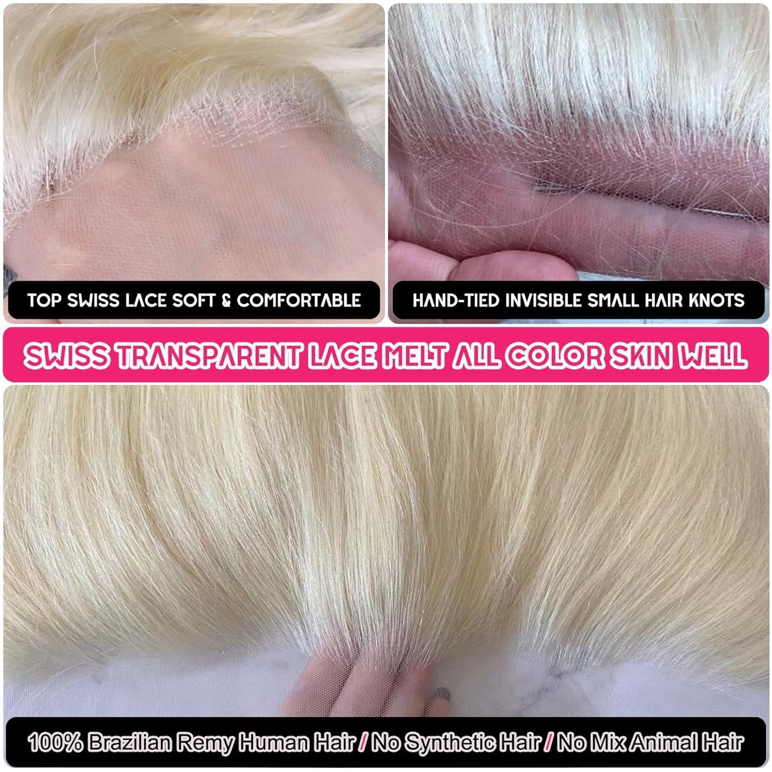 Cysdrh Silky Straight 13X4 Transparent Lace Front Only Human Hair 150 Density