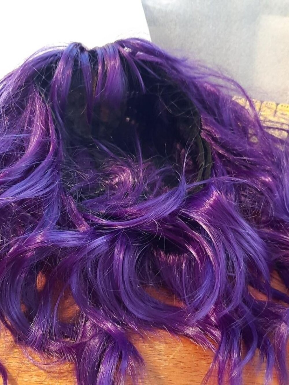 NEW ! Women Long 16 Inch Wig Curly Dark Purple