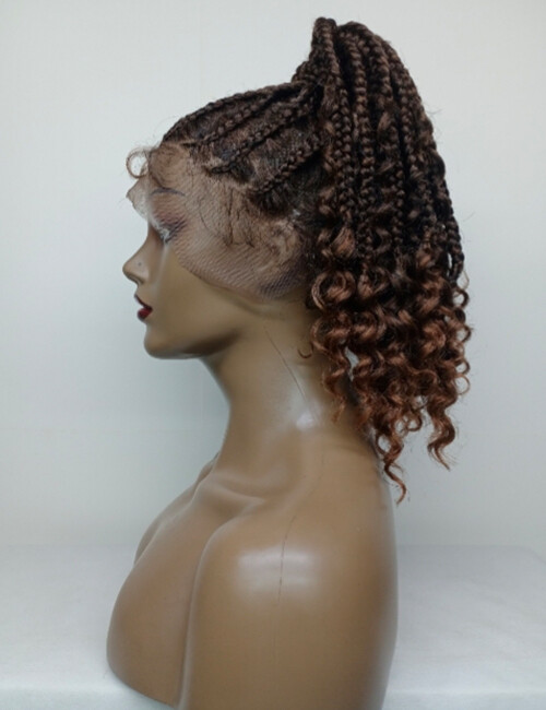 Afro Braided Curly Synthetic Lace Frontal Wig Glueless Heat Resistant Soft