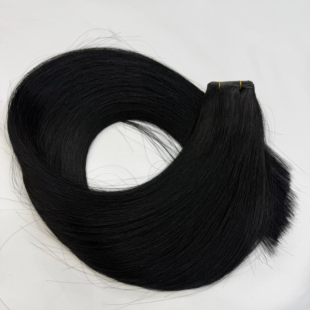 18″, 22″ Genius Wefts, 50g,100% Human Remy Hair Extensions #1 Jet Black
