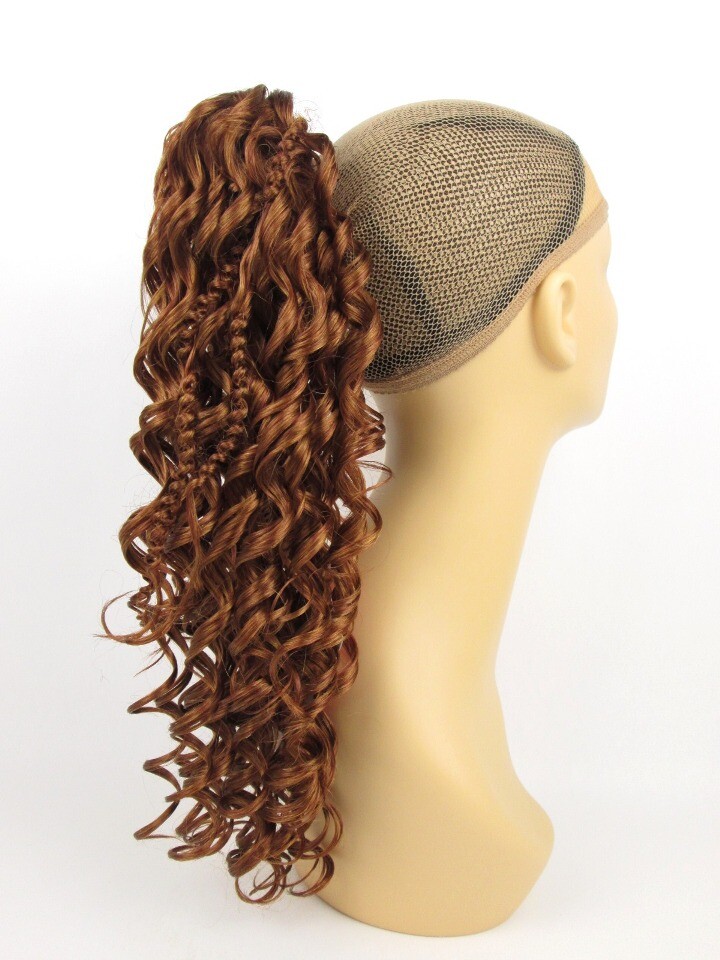 18″ LONG SPIRAL CORKSCREW CURLS CURLY HAIR HAIRDO HAIRPIECE PONYTAIL CLAW CLIP