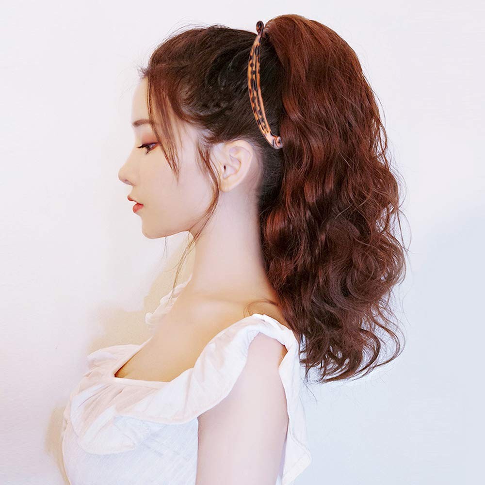 Nifocc Interlocking Banana Combs Stretch Flexible Hair Clips Brown