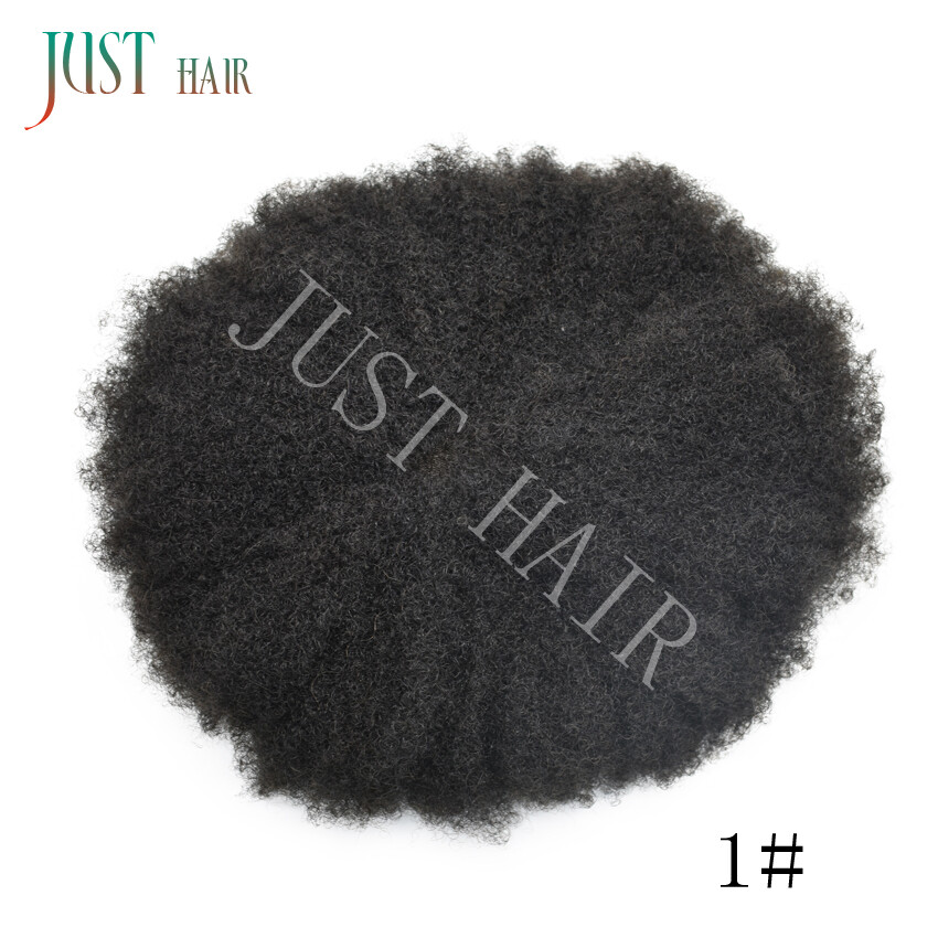 French lace Afro Curl Mens Toupee Africa America Black Mens afro Wig Poly Around