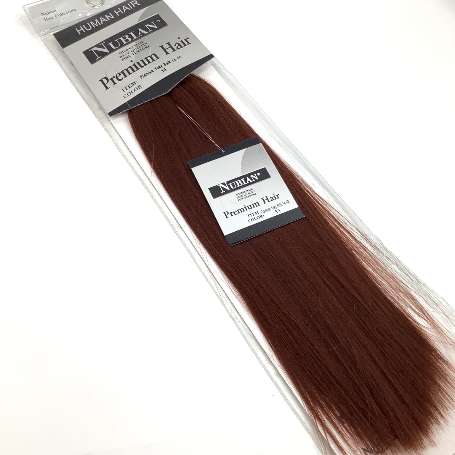 NUBIAN Premium Human Hair Extensions Yaky Bulk 14-16 Color 33