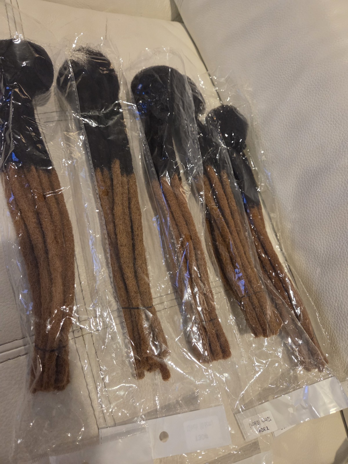 Human Hair Dreadlocks 50 Strands 12 Inch Unburn Brown