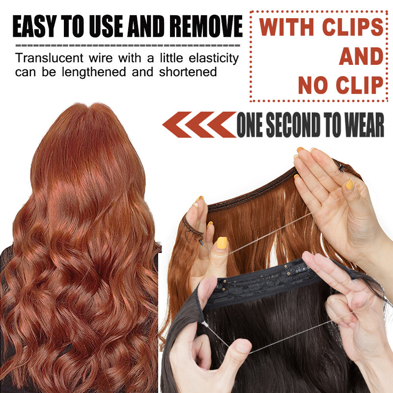 100% Natural Real as Human Wire in Hair Extensions Invisible Nano Ring Clip in