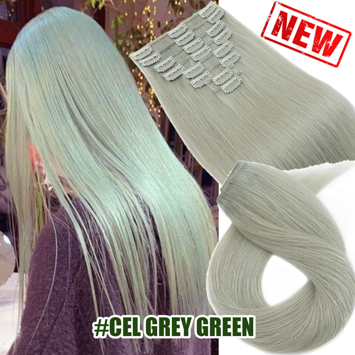 Balayage Clip In Human Hair Extensions 100%Real Remy Hair Full Head US CLEARANCE