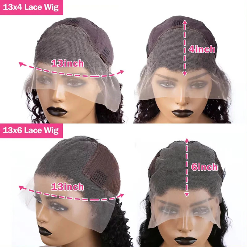 Water Wave 13×4 13×6 Lace Front Wigs Human Hair Easy To Wear Curly Wave Natural