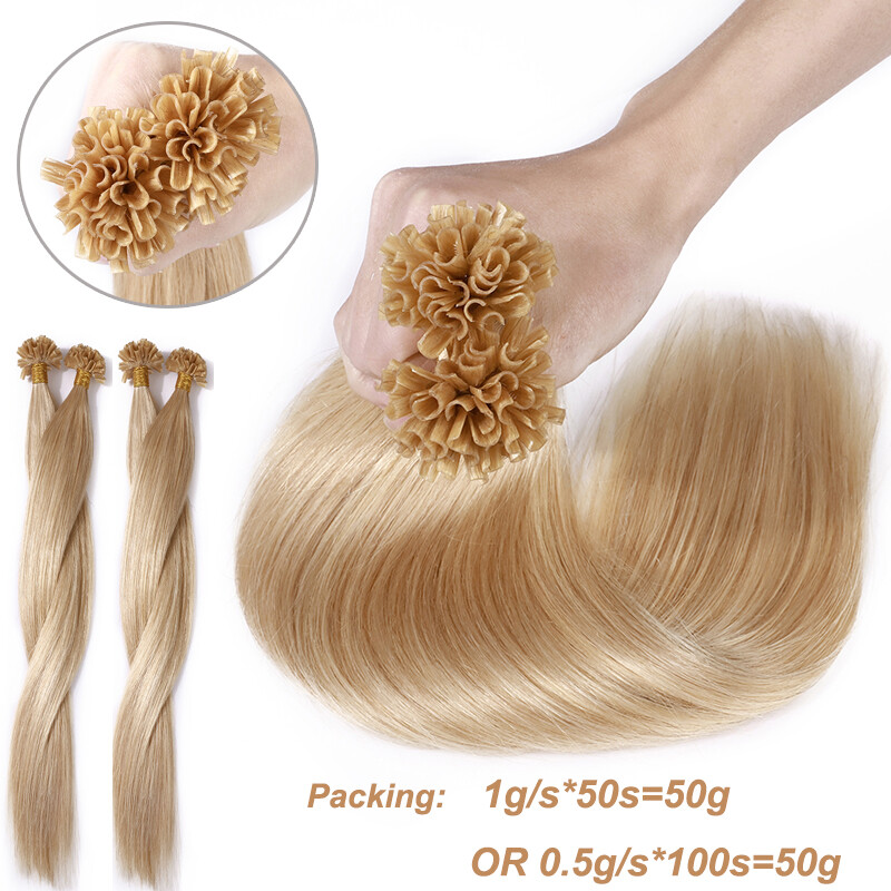 SMOOTH Pre Bonded U Tip Hair Extensions Fusion Keratin Nail REAL HUMAN Long 22″