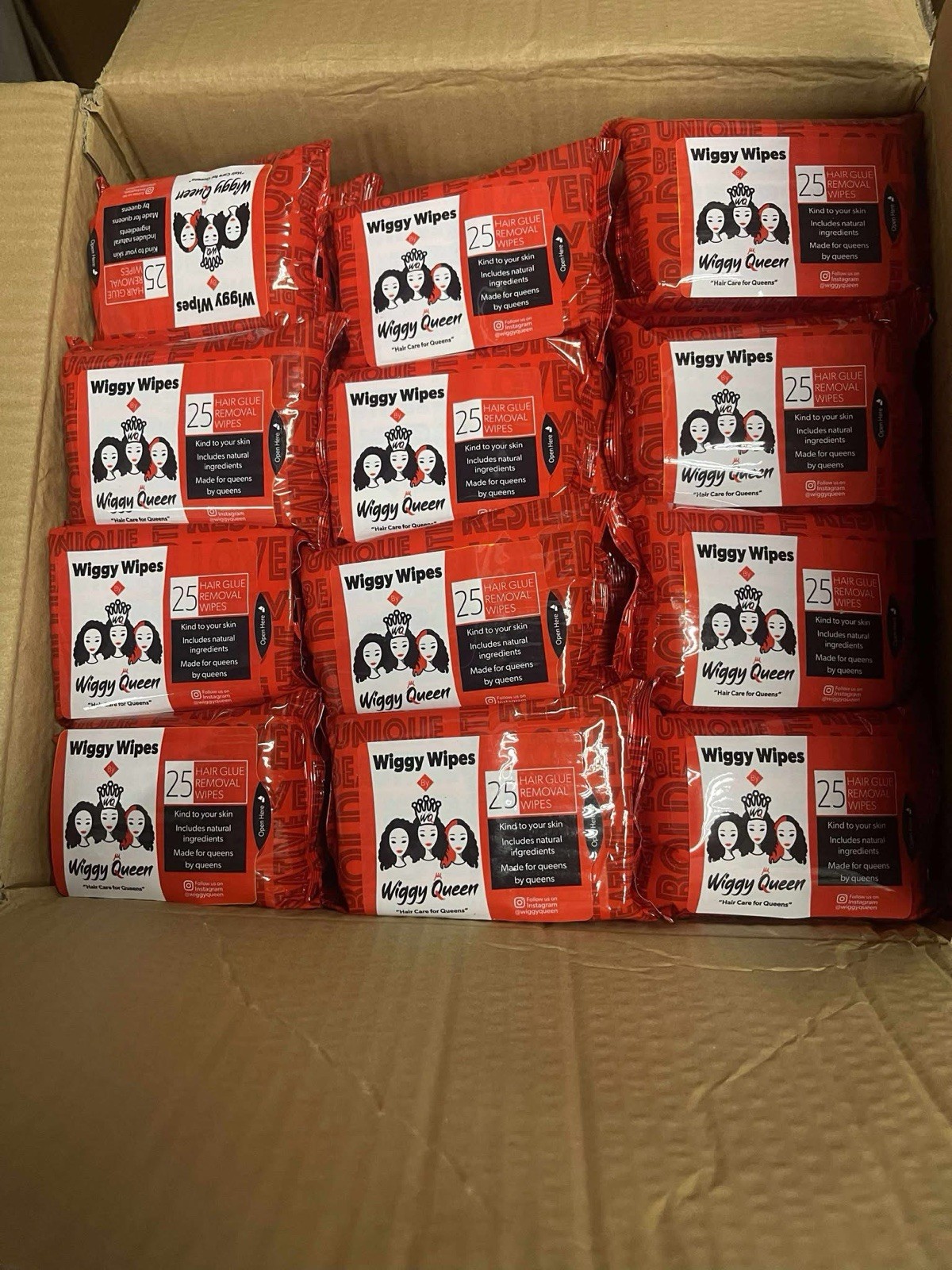 Hair Glue Removal -Wiggy Queen 48 Pack In Each Box and 25 Wipes Each- Full Box