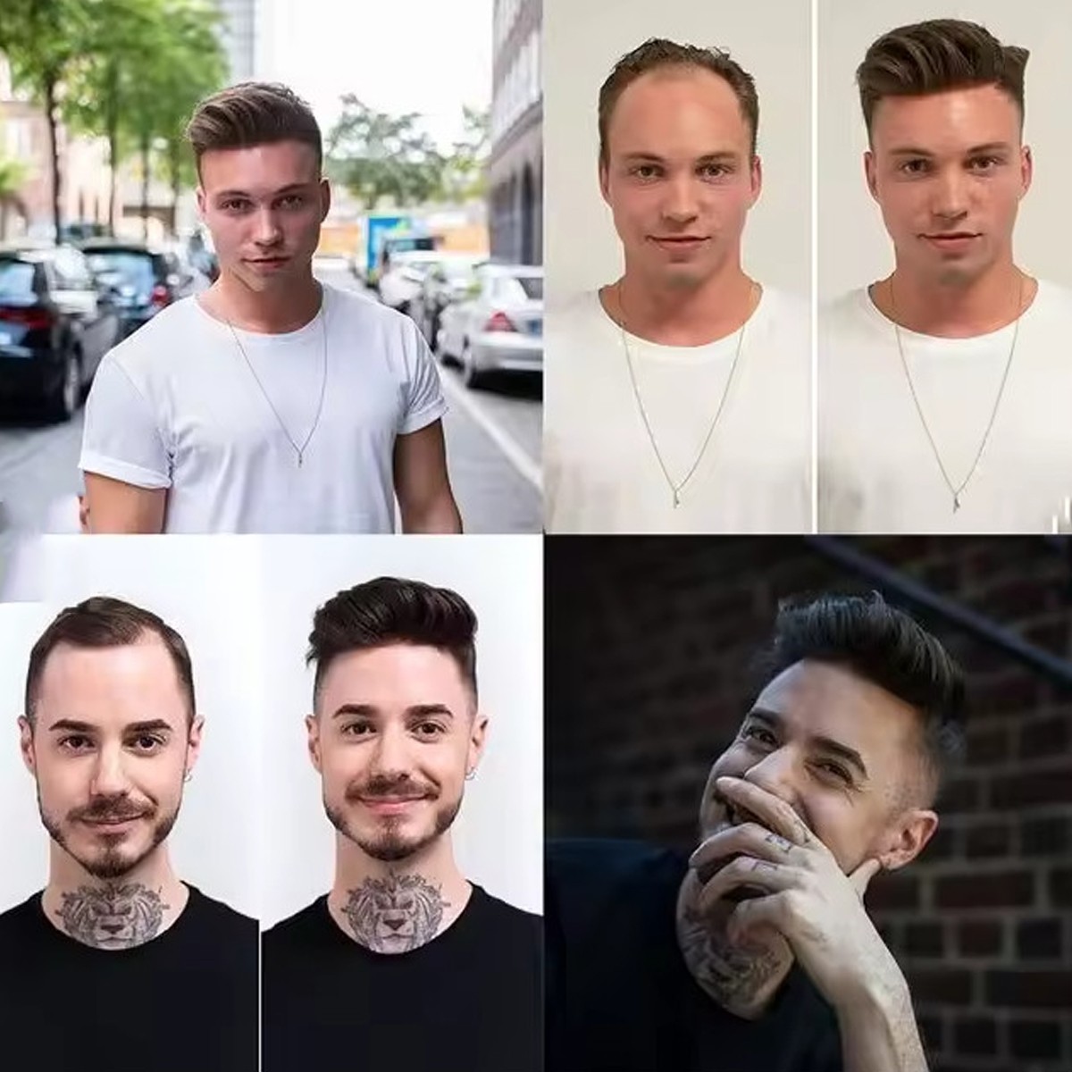 Men Toupee Human Hair Mono Base Replacement Hairpiece Natural Hairline Mens Wig