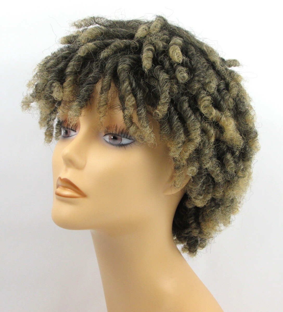 ADULT MENS WOMEN SHORT TWIST CROCHET LOCS KINKY DREADLOCK WIG CURLY AFRO RACHEL