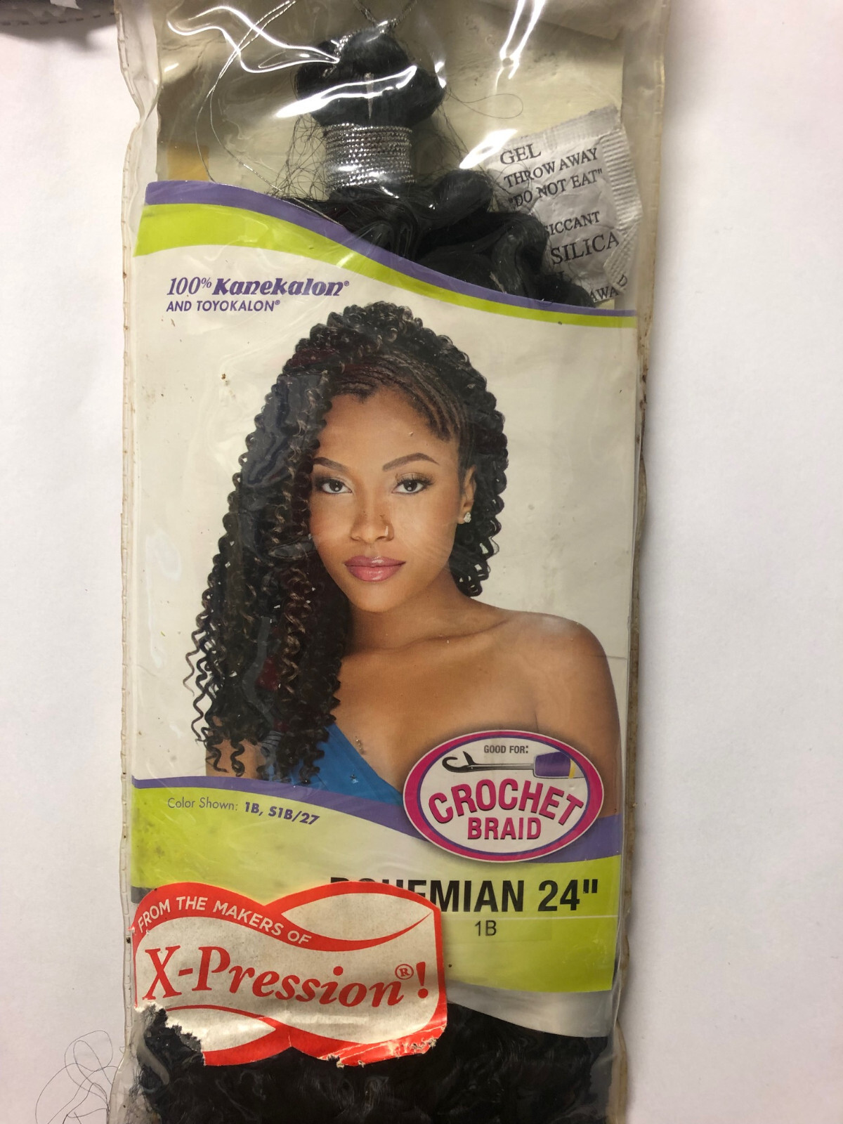 X-Pression Bijoux 84 INCH”100 PERCENT KANEKALON FIBER crochet braid black