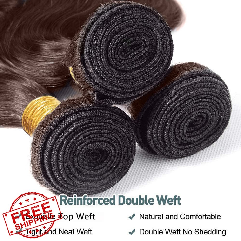 FuivJuix Water Wave 14 16 18 Inch #4 Brown Bundles