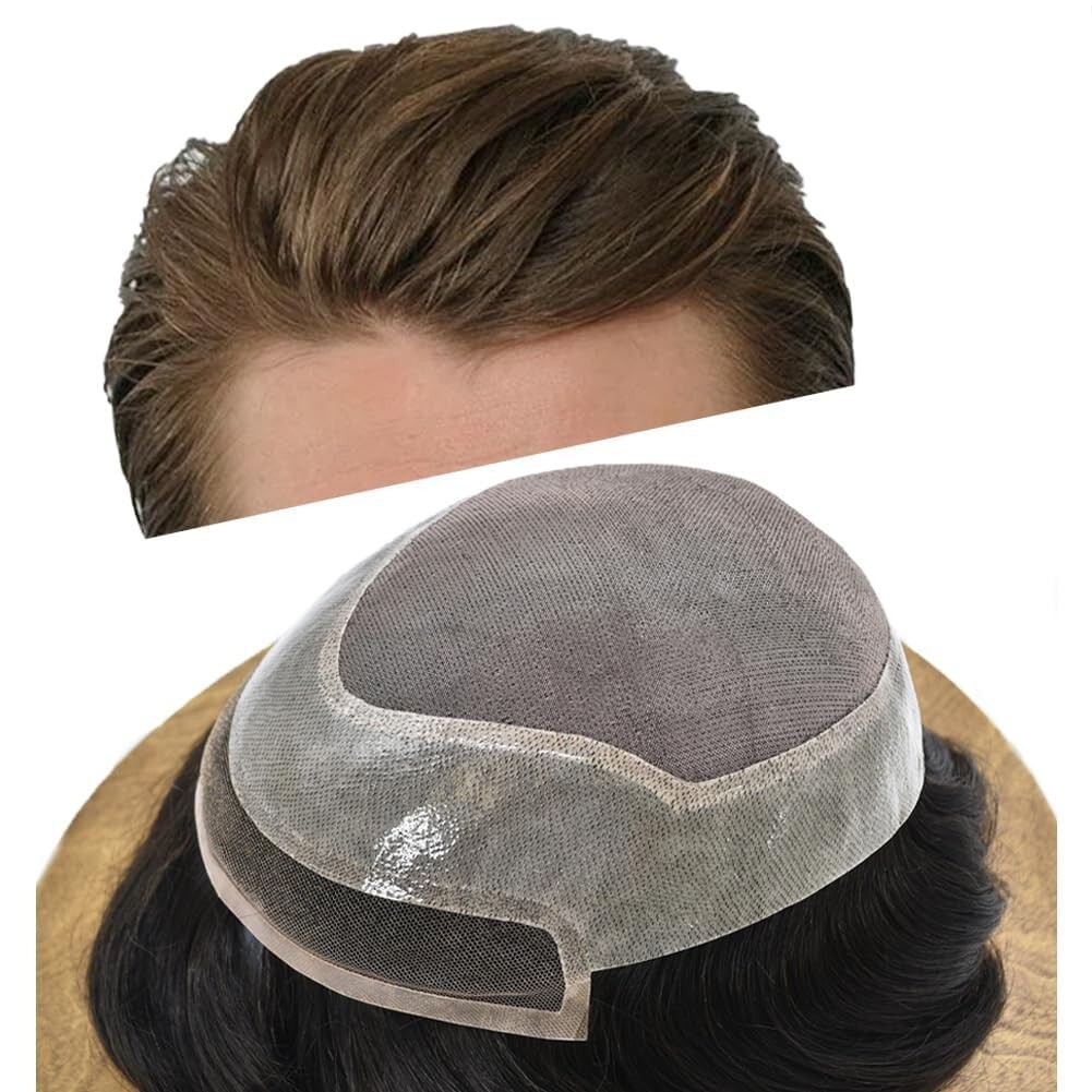 Toupee,Hair replacement,Hairpieces for men,Lace Front Fine Mono Poly Mens Wig US