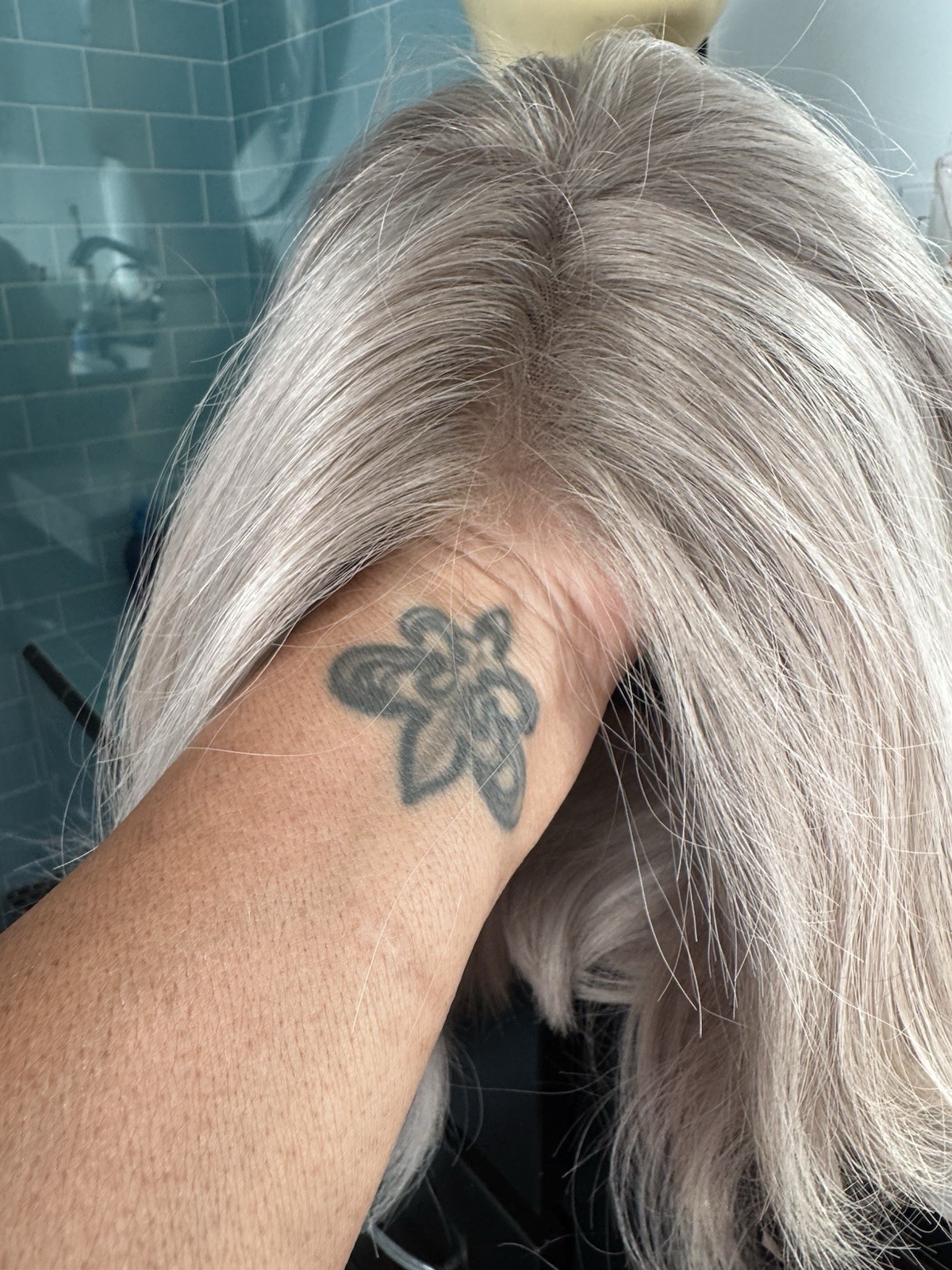 Human Hair Wig By Stacked Hair Wig Light Ash Blonde Natural Lace Front.