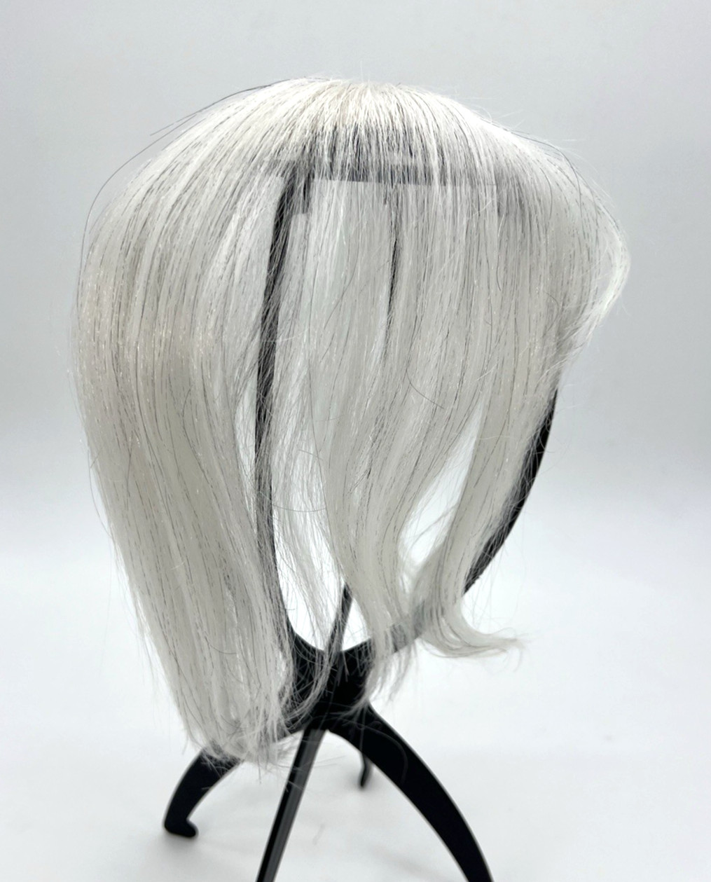 White with Black Strands 100% Human Hair Women Hair Topper