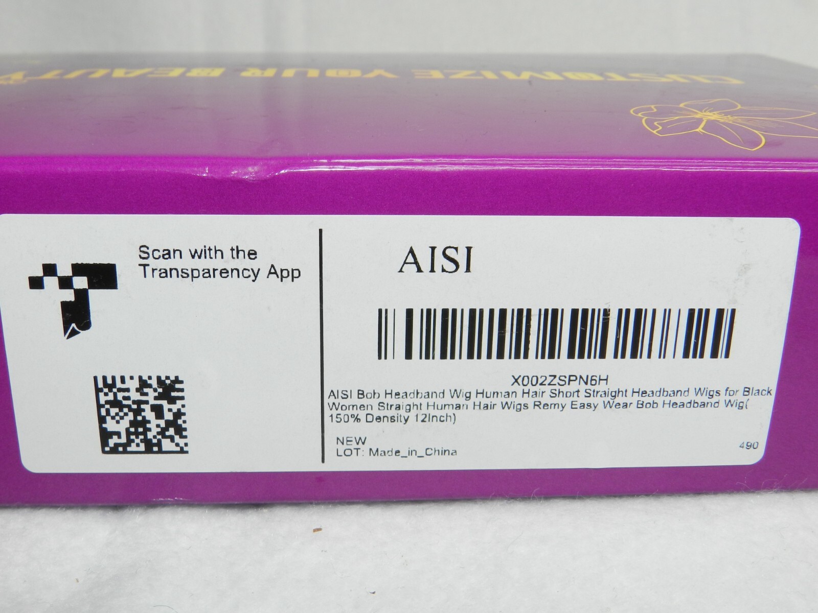 Aisi Black Straight Short Bob Headband Wig 100% Virgin Human Hair
