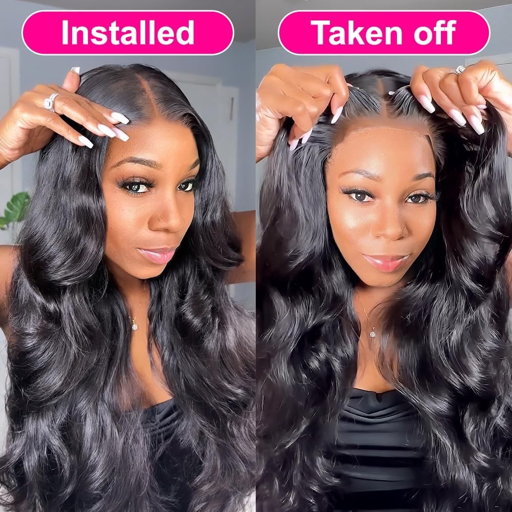 Glueless Wigs Human Hair Pre Plucked Pre Cut 4X4 Body Wave Lace Front Wig