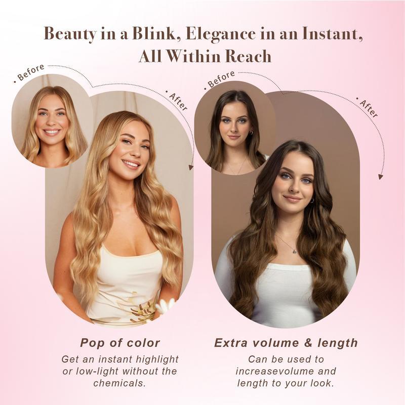 4 Pieces Clip In Hair Extensions Real Thick Full Head Hair 100% Natural as Human