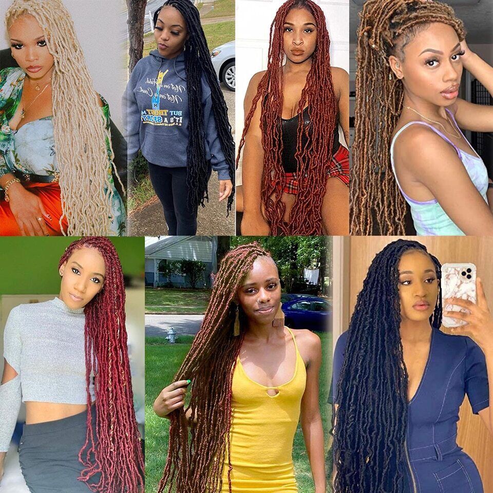 18 24 36Inch 6Packs Soft Locs Crochet Hair Faux Locs Crochet Hair 21Strands/Pack