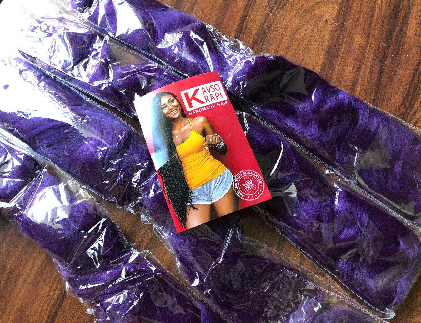 KavsoKrapi Pre stretched braiding Hair Dark Purple 36” 4 Pack Extension Color