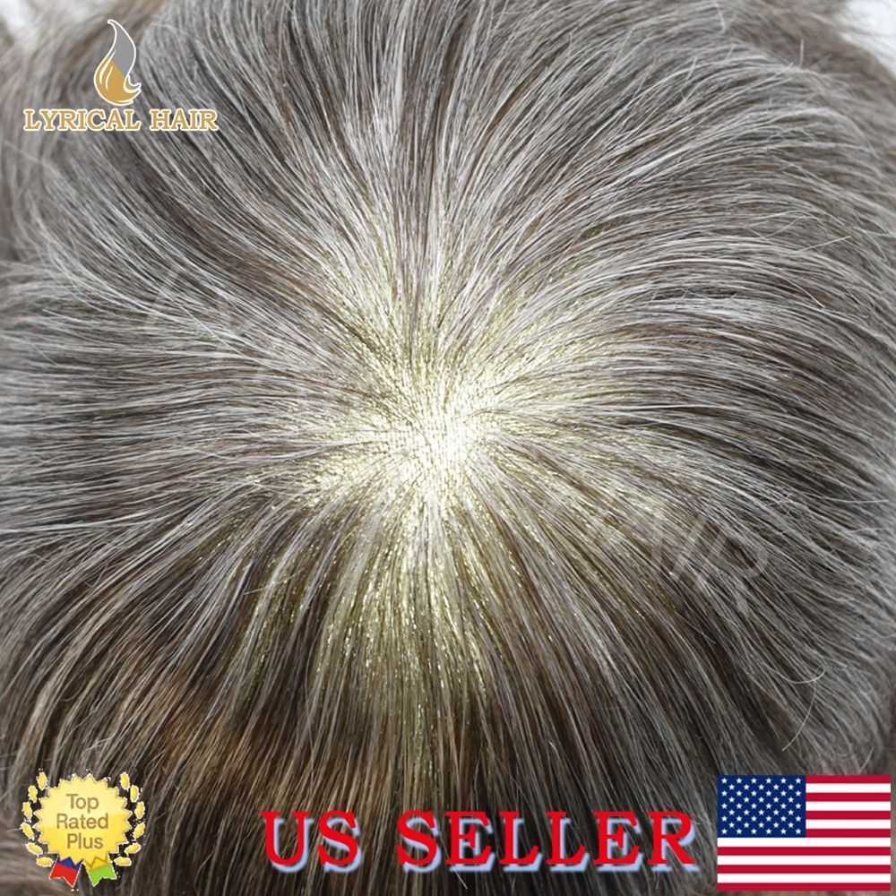 Lyrical Hair System For Men Toupee Human Hair System All PU Hairpiece Poly Wigs
