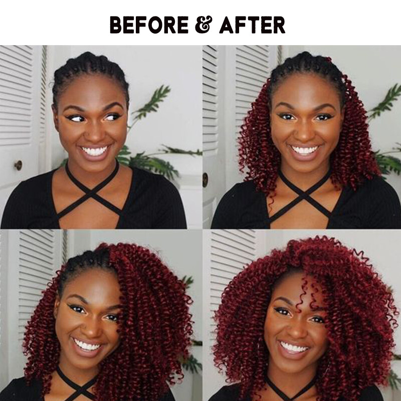 US Water Wave Braids Twist Afro Hair Crochet Extensions Ombre Deep Curly as Real