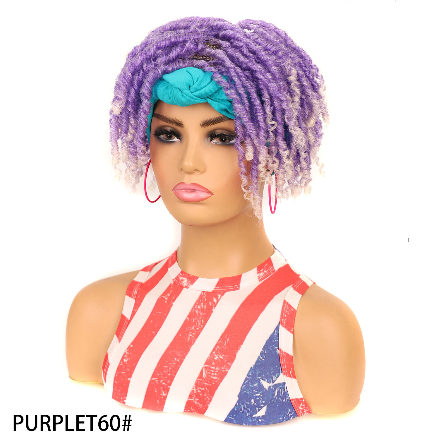 Afro Faux Locs Wig for Black Women Twist Braided Dreads Headband Wigs Party Wig