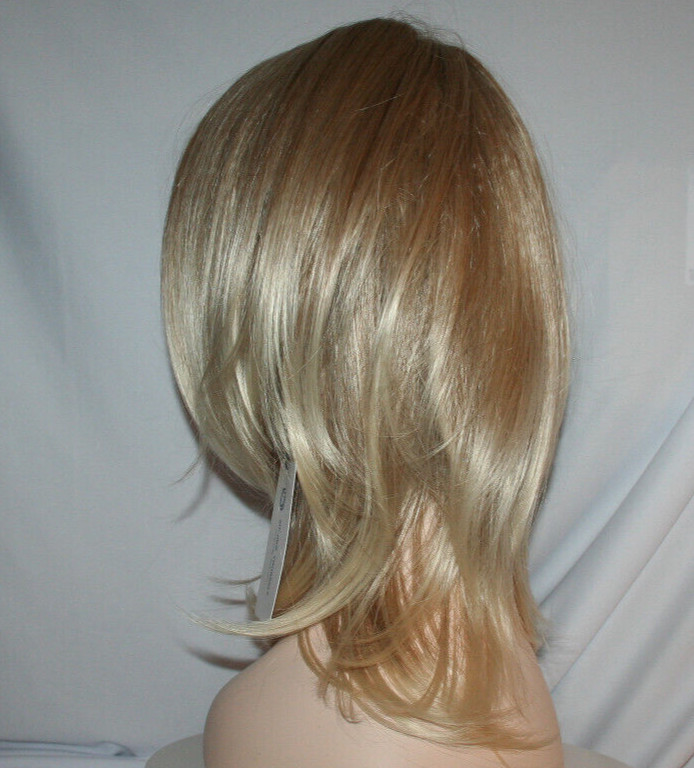 12″ Ombre Blonde Shoulder Length Bob Wig women HAIRCUBE dark roots center scalp
