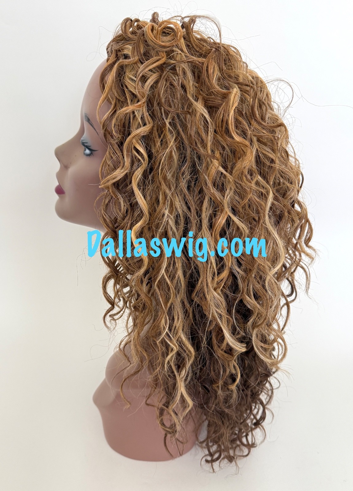 OPEN BOX SALE No Tag 100% Synthetic Hard Curls Half Wig in Brown Honey Mixed