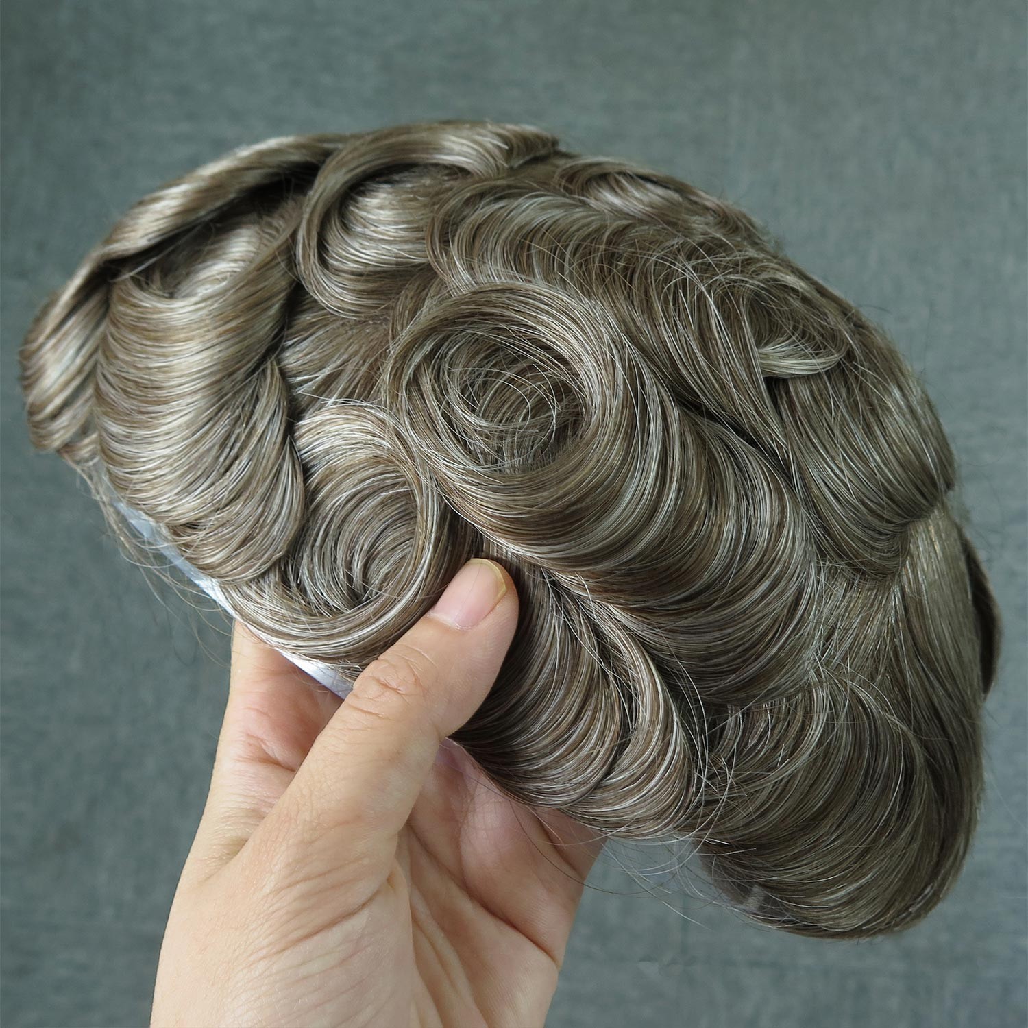 Men Toupees Human Hair Replecement System Full Swiss Lace Gent Hairpieces #1740