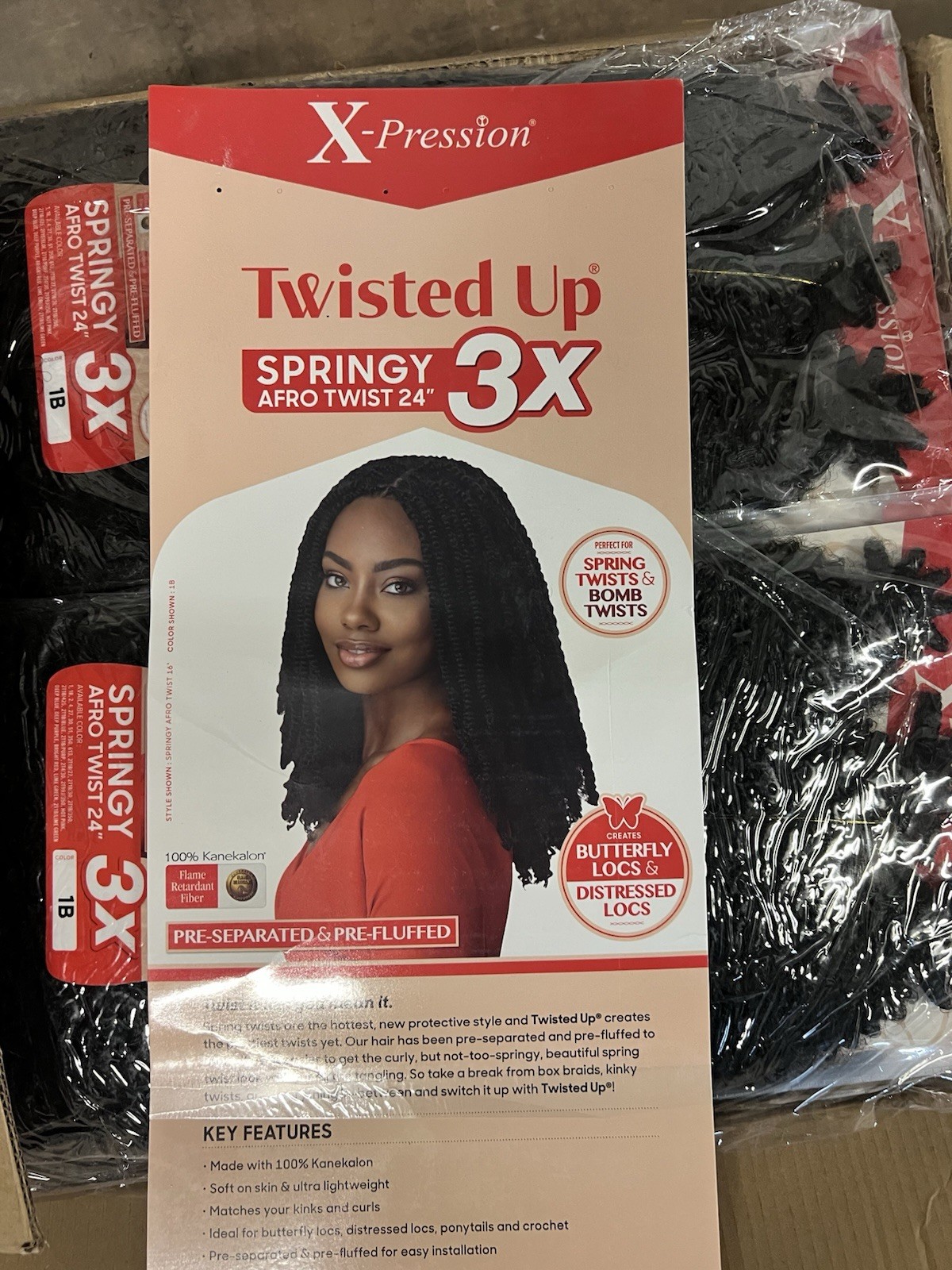 Outre Crochet Braids X-Pression Twisted Up 3X Springy Afro Twist 24″ (1-pack,