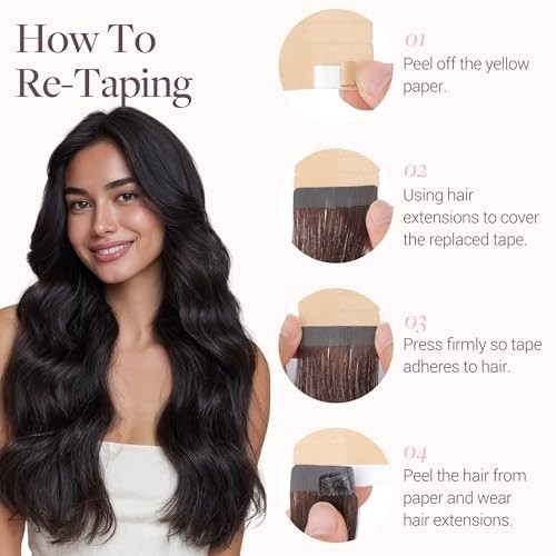 GOO GOO Tape in Hair Extensions Human Hair, 2 Dark Brown, 20inch 50g 20pcs