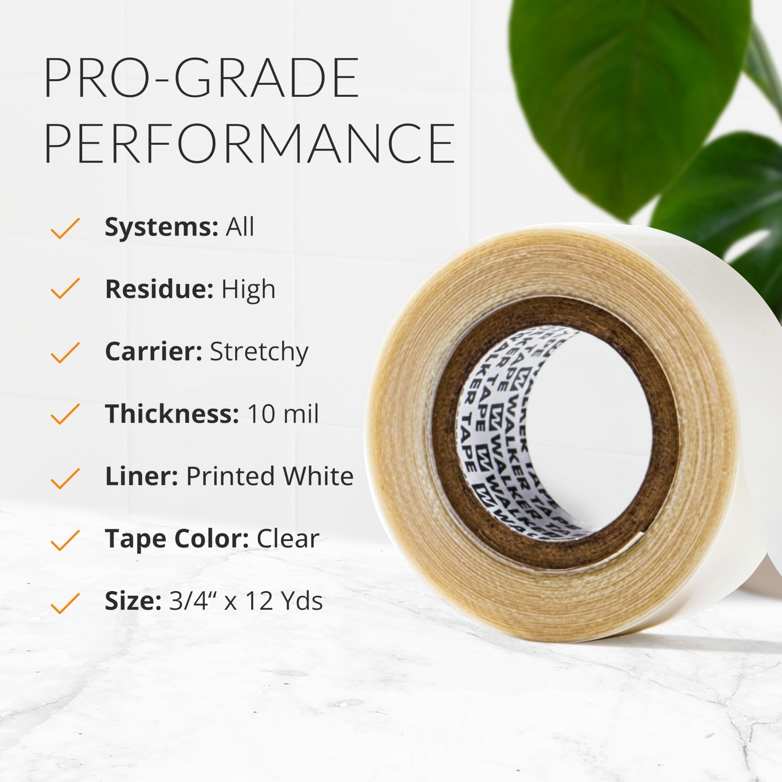 Walker Tape No-Shine Hair System Tape Roll 3/4″ x 12 Yards, Hypoallergenic Do…
