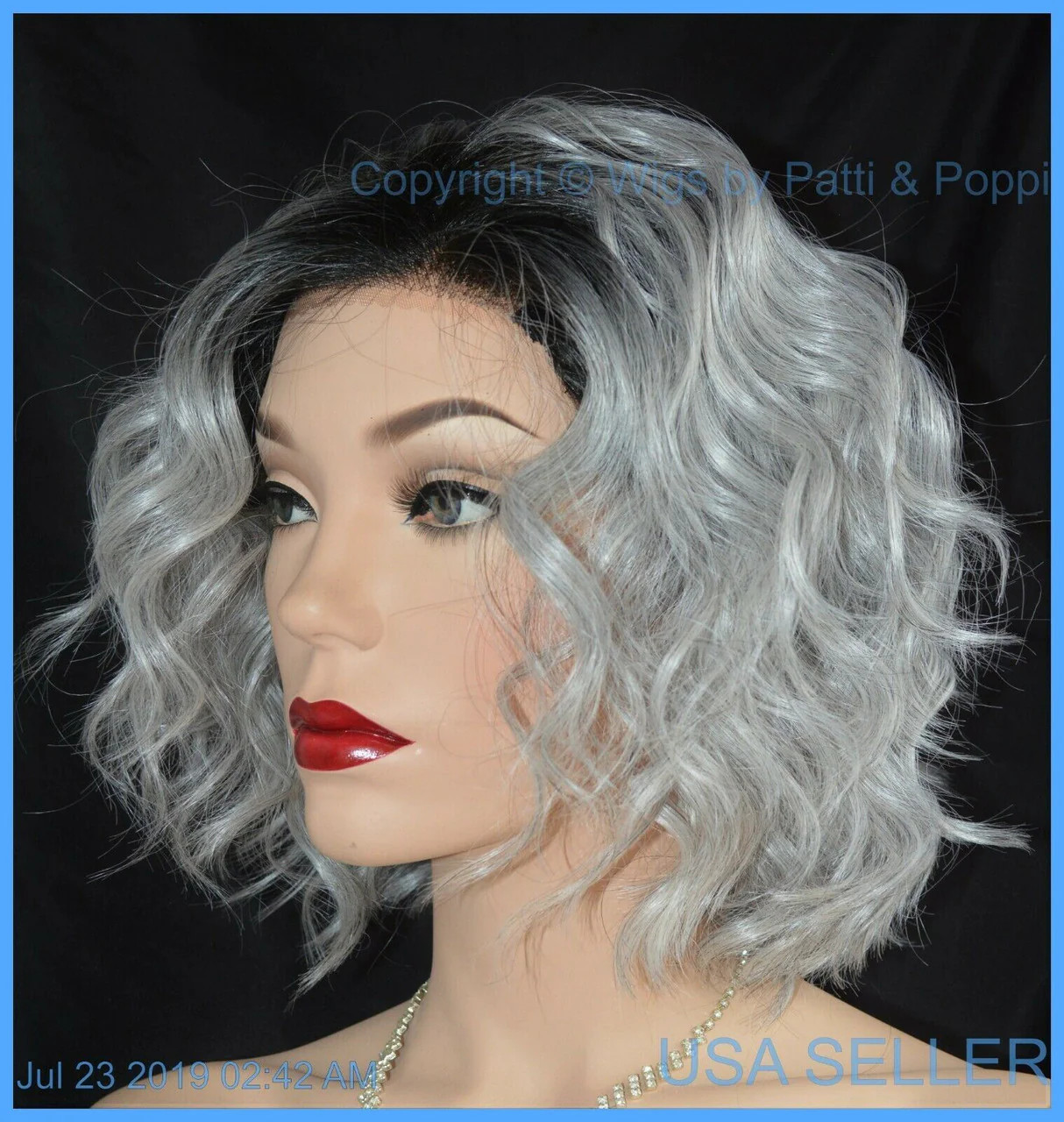 ATTITUDE RENE OF PARIS Orchid Wigs – LACE FRONT – New WAVY SILVER MIST ROOTED