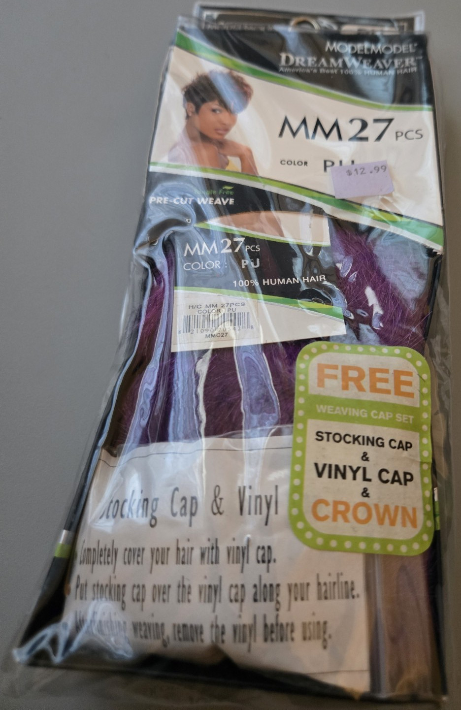 model+model DreamWeaver MM27 27 Pieces Weaving Hair Extension Purple Human Hair