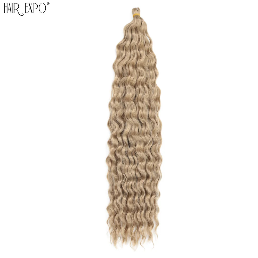 22 Inch Ombre Ariel Curl Crochet Hair Synthetic Deep Wave Braid Hair Extensions