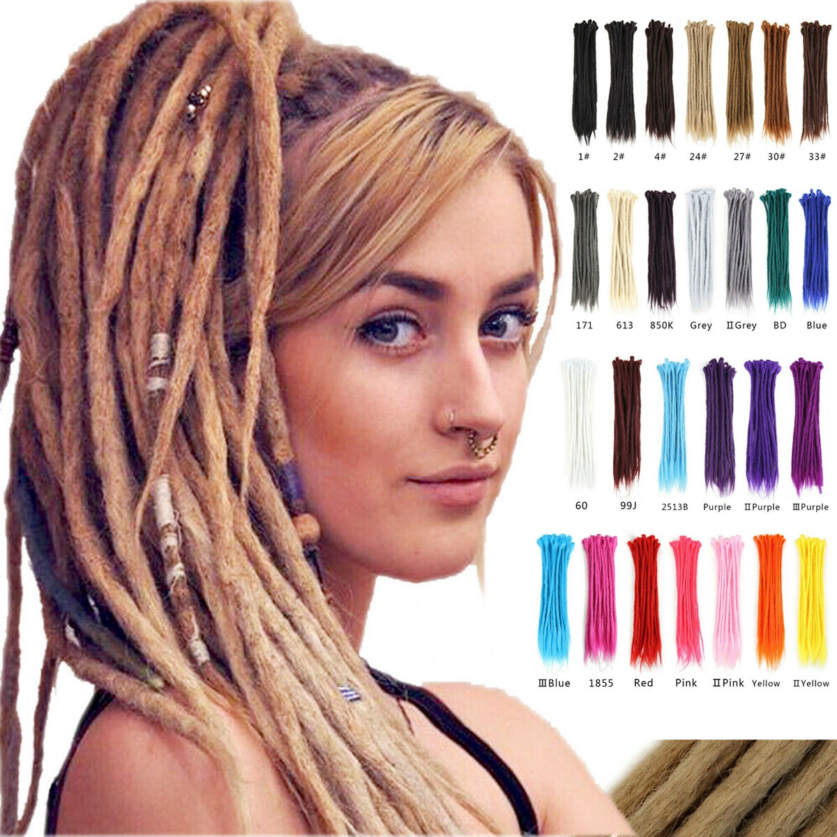 1PCS 20″ Handmade Dreadlocks SE Dreads Hip Hop Locks Synthetic Dreads Extensions