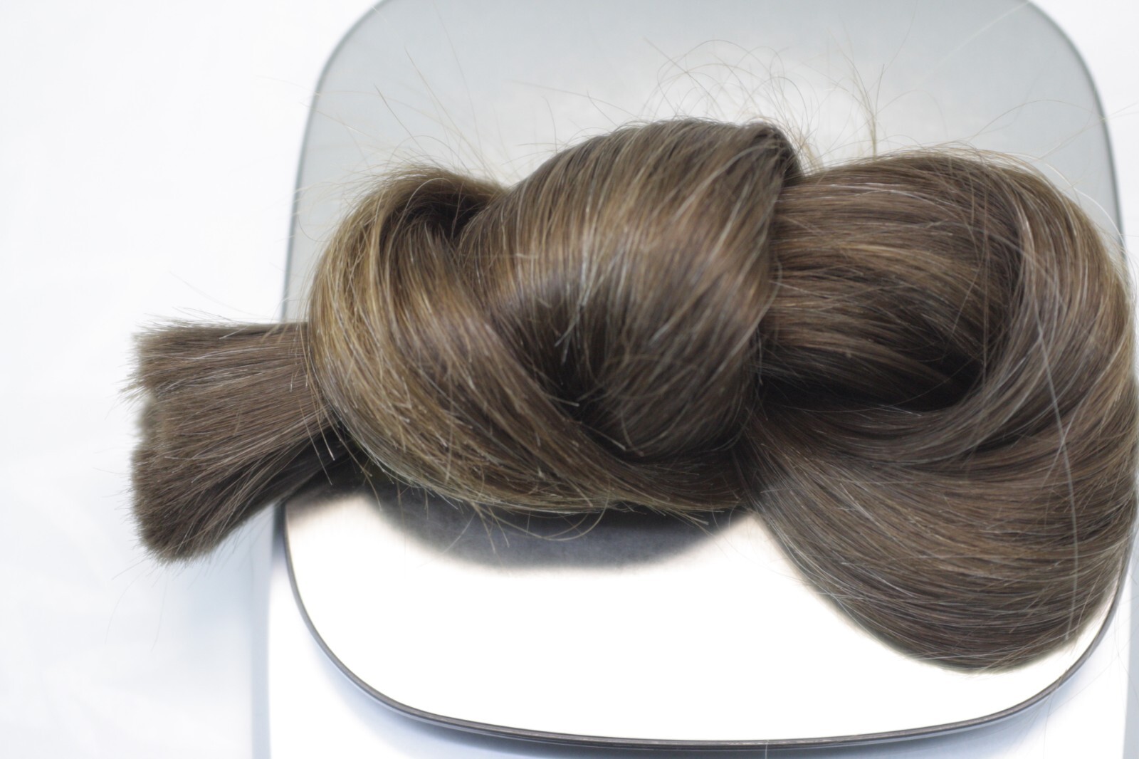 LUX with GRAY THIN Natural Ukrainian Slavic Hair Extension 55cm/21,7″ 73gr/2,6oz