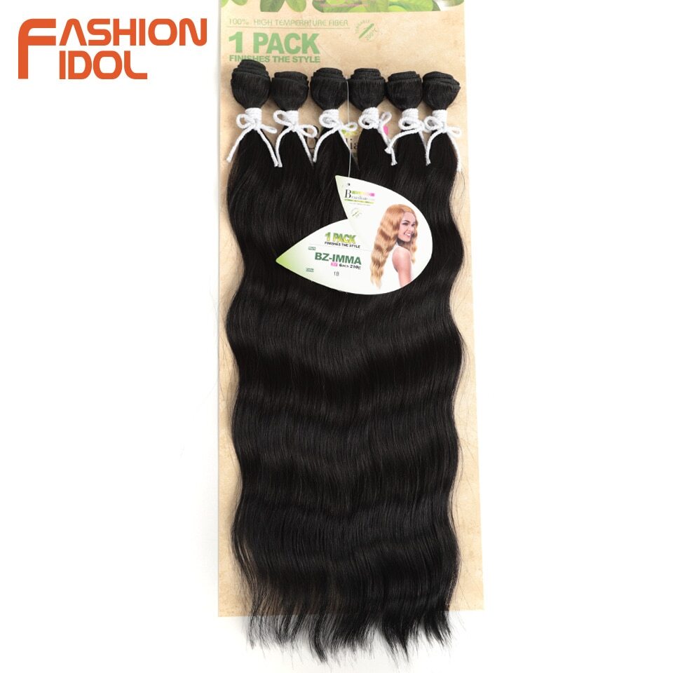 Water Wave Hair Bundles Synthetic Hair Extensions Ombre Blonde 6Pcs/Pack 20 inch
