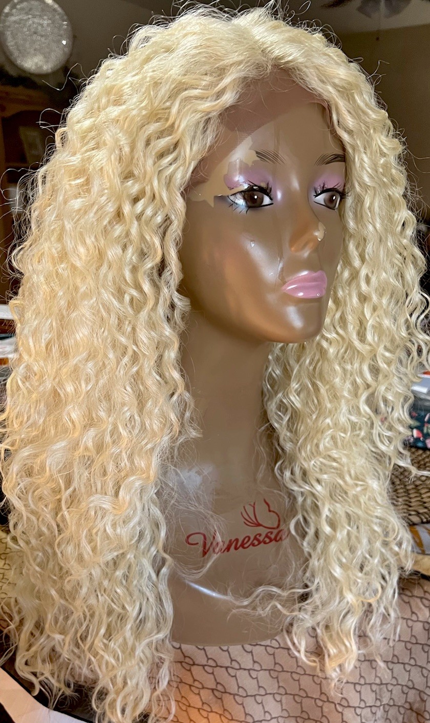 LACE FRONT FULL WIG LONG LAYERED SPIRAL CURLS HAND TIED CAP 613 HEAT OK NEW