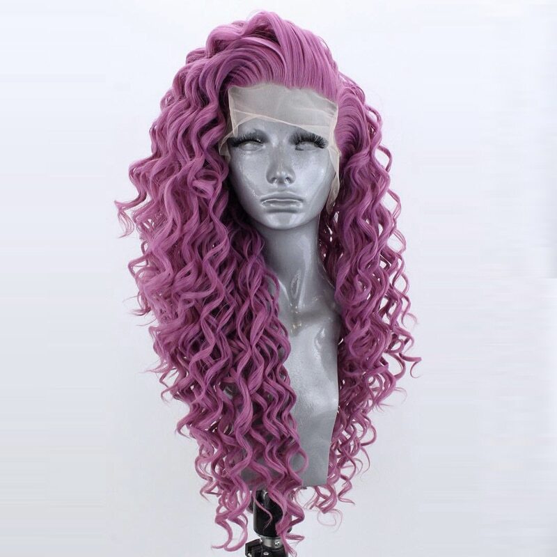 Long Deep Wave Hair Synthetic Lace Front Wig High Temperature Fiber Hair Wigs