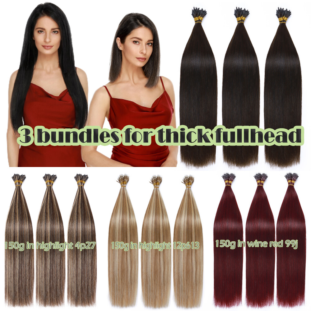 150G THICK Nano Ring Tip Real Human Hair Extensions Loop Nano Bead Bonds Tips 8A