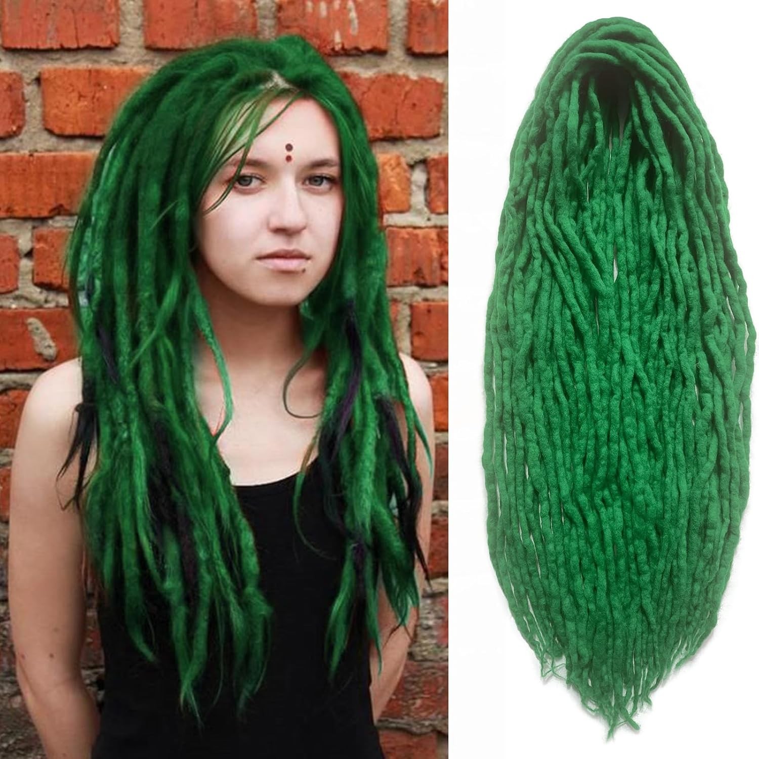 22″ Wool Double Ended Dreadlock Extensions – 15 Strands Mixed Brown Hippie Style