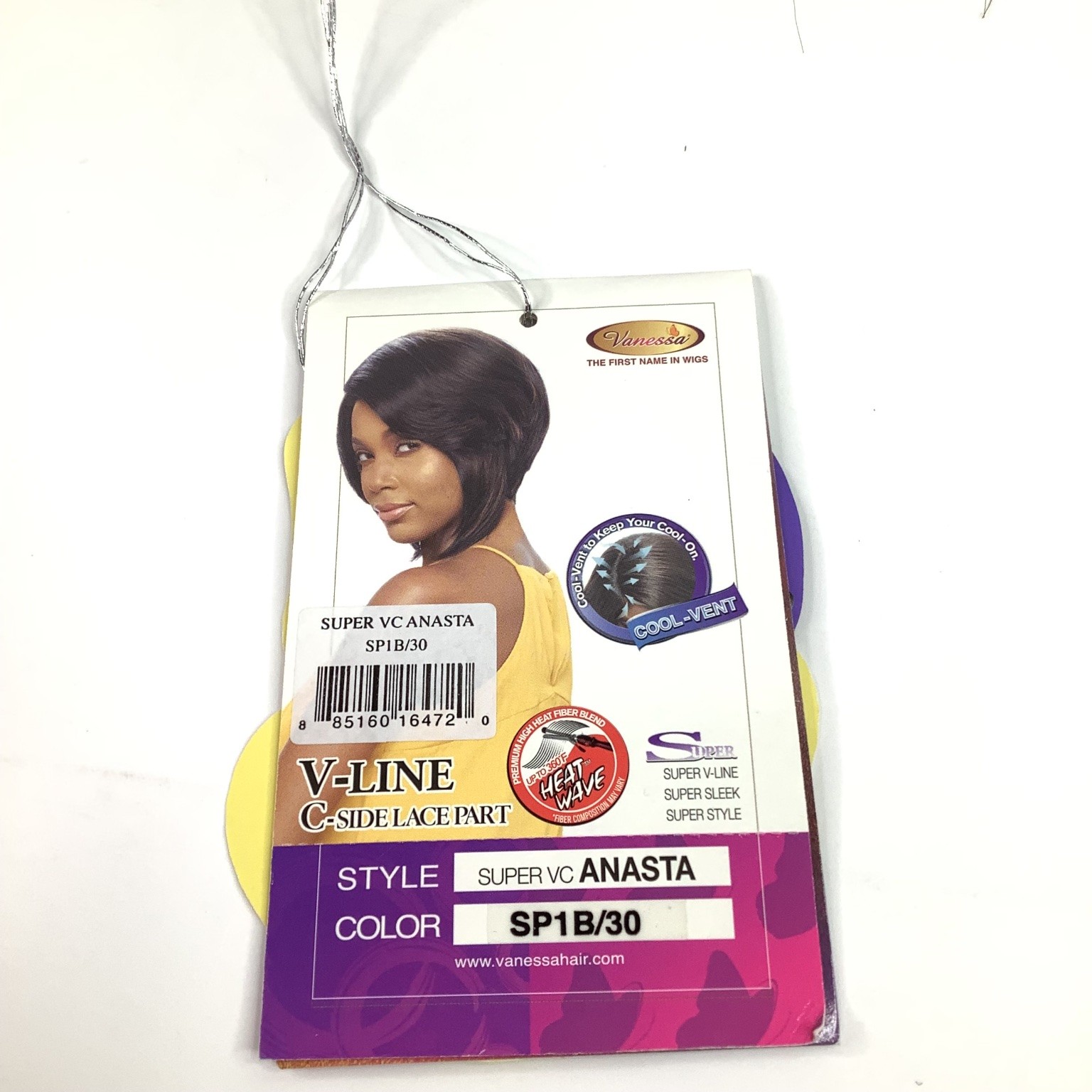 Vanessa SUPER VC ANASTA Heat Wave Fiber Wig SP1B/30 C-Side Lace Part
