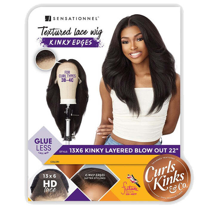 Sensationnel Curls Kinks HD 13×6 Lace Front Wig – KINKY LAYERED BLOW OUT 22″